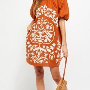 Free People | Dresses | Free People Fiona Mini Dress Size Medium Embroidered  Boho Western Vacation | Poshmark